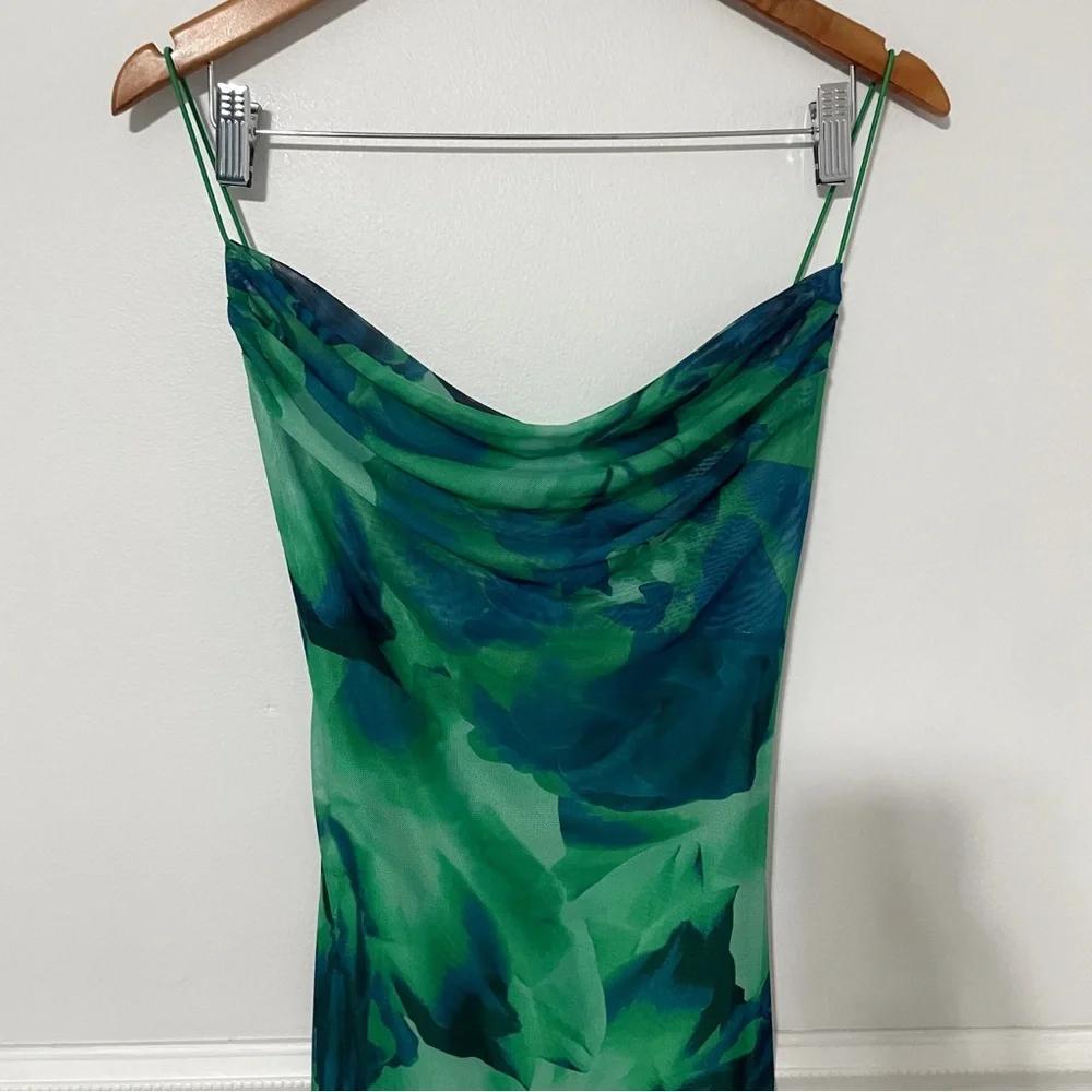 Runaway the Label • green floral kapri slip dress sz XS - Picture 6 of 10